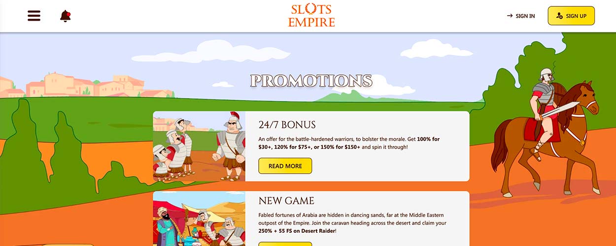 Slots Empire bonuses, promotions and bonus codes for Indian players