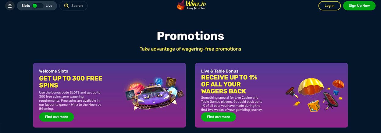 Winz bonuses, promotions and bonus codes for Indian players