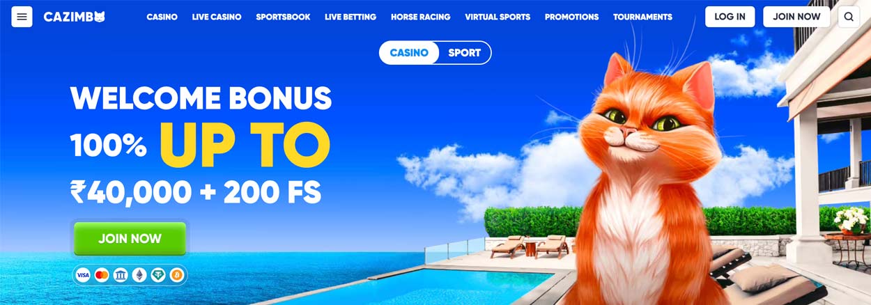 Cazimbo Casino - online casino for Indian players.
